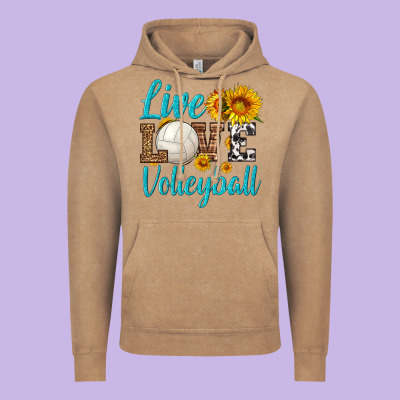 Live Love Volleyball Vintage Hoodie Designed By Hra Design Shop