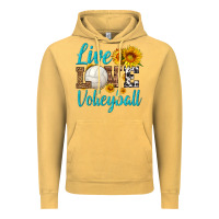 Vintage Mustard live love volleyball Vintage Hoodie - HRA Design Shop