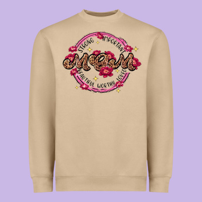 Strong Important Mom Beautiful Worthy Loved Heavyweight Sweatshirt Designed By Jahusdesignshop