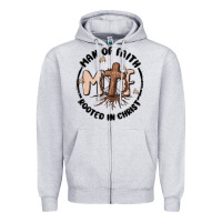 Heather Grey man of faith Zipper Hoodie - MaliasSmallBusiness