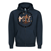 Navy man of faith Zipper Hoodie - MaliasSmallBusiness