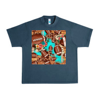Midnight Navy football leopard cowhide seamless pattern Urban Heavy Tee - JahusDesignShop