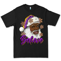 Believe Purple And Gold African American Santa Premium Tee | Teevron