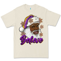 Bone believe purple and gold african american santa Premium Tee - RanaPortraitStore