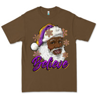 Cacao believe purple and gold african american santa Premium Tee - RanaPortraitStore