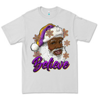 Dove Grey believe purple and gold african american santa Premium Tee - RanaPortraitStore