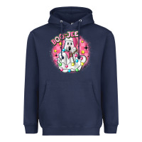 Navy boo jee pink christmas ghost Heavyweight Hoodie - MaliasSmallBusiness