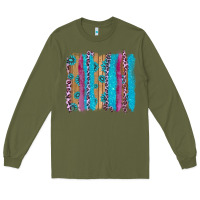 Army Green gemstone and pink leopard brushstrok Long Sleeve Tee - AdoDesignShop