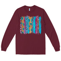 Burgundy gemstone and pink leopard brushstrok Long Sleeve Tee - AdoDesignShop