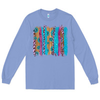 Colony Blue gemstone and pink leopard brushstrok Long Sleeve Tee - AdoDesignShop