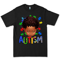 Black autism afro kid full face Premium Tee - texasbilliewilder
