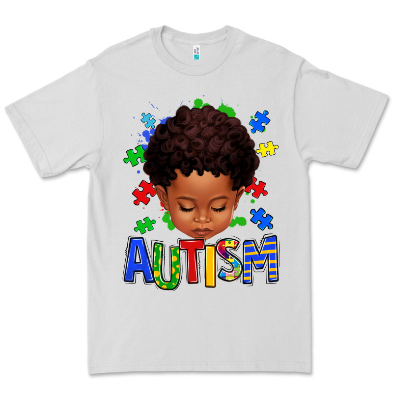 Autism Afro Kid Full Face Premium Tee by texasbilliewilder | Teevron