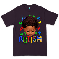Plum autism afro kid full face Premium Tee - texasbilliewilder