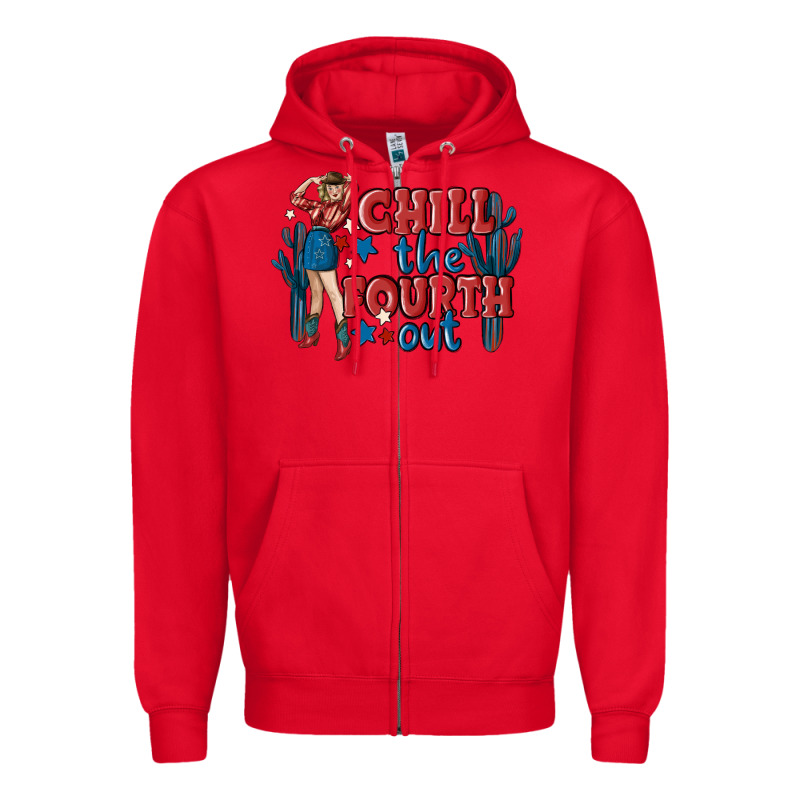 Chill The Fourth Out Malia Zipper Hoodie by MaliasSmallBusiness | Teevron