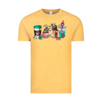 Vintage Mustard cat  coffee cup Vintage Tee - AdoDesignShop