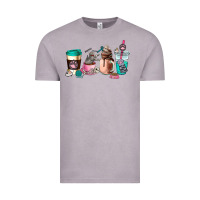 Vintage Zinc cat  coffee cup Vintage Tee - AdoDesignShop
