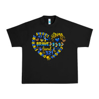 Black down syndrome awareness heart Urban Heavy Tee - Artiststas