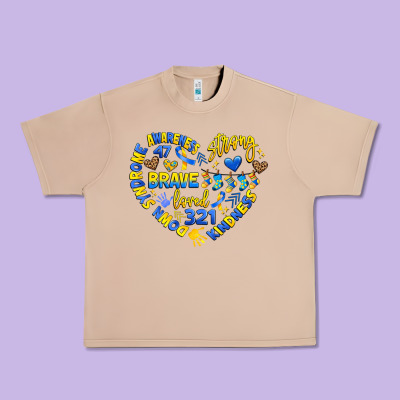 Down Syndrome Awareness Heart Urban Heavy Tee Designed By Artiststas