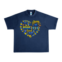 Navy down syndrome awareness heart Urban Heavy Tee - Artiststas