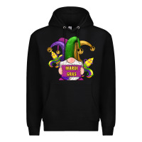 Black mardi gras gnomes fleur de lis Premium Hoodie - RanaPortraitStore