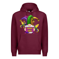 Burgundy mardi gras gnomes fleur de lis Premium Hoodie - RanaPortraitStore