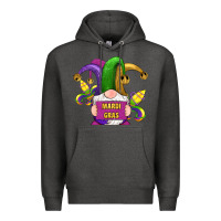 Charcoal Heather mardi gras gnomes fleur de lis Premium Hoodie - RanaPortraitStore