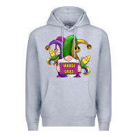 Heather Grey mardi gras gnomes fleur de lis Premium Hoodie - RanaPortraitStore