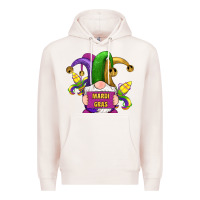 Pale Pink mardi gras gnomes fleur de lis Premium Hoodie - RanaPortraitStore