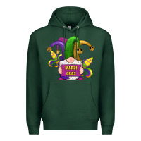 Sports Green mardi gras gnomes fleur de lis Premium Hoodie - RanaPortraitStore