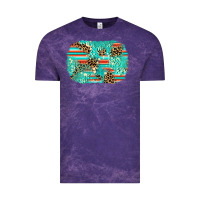 Cloud Purple leopard turquoise glitter background Vintage Tee - AdoDesignShop