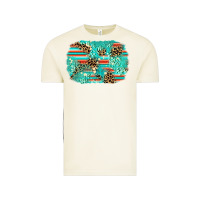 Vintage Arctic leopard turquoise glitter background Vintage Tee - AdoDesignShop
