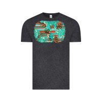 Vintage Black leopard turquoise glitter background Vintage Tee - AdoDesignShop