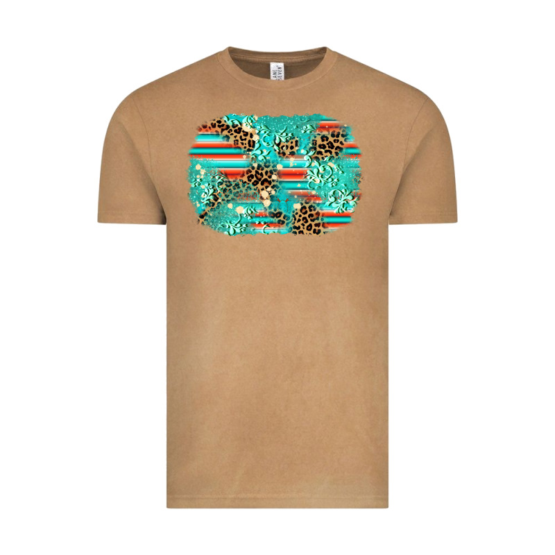 Leopard Turquoise Glitter Background Vintage Tee by AdoDesignShop | Teevron