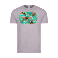 Vintage Zinc leopard turquoise glitter background Vintage Tee - AdoDesignShop