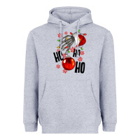 Heather Grey Ho ho ho skeleton Heavyweight Hoodie - NancyCooperArtShop