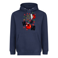 Navy Ho ho ho skeleton Heavyweight Hoodie - NancyCooperArtShop