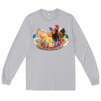 Moon Dust easter coop animals farm chicken chiks rooster flowers butterfly Long Sleeve Tee - Artiststas