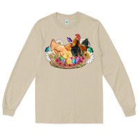Mushroom easter coop animals farm chicken chiks rooster flowers butterfly Long Sleeve Tee - Artiststas