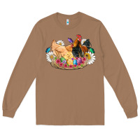 Toasted Coconut easter coop animals farm chicken chiks rooster flowers butterfly Long Sleeve Tee - Artiststas