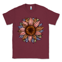 Burgundy usa flag camouflage leopard sunflower Classic Tee - Artiststas