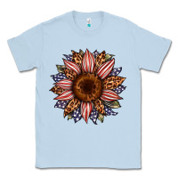 Dusty Blue usa flag camouflage leopard sunflower Classic Tee - Artiststas