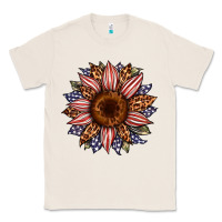 Natural usa flag camouflage leopard sunflower Classic Tee - Artiststas