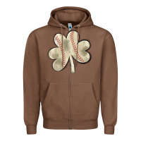 Chestnut baseball distressed shamrock Zipper Hoodie - MaliasSmallBusiness