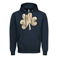 Navy baseball distressed shamrock Zipper Hoodie - MaliasSmallBusiness