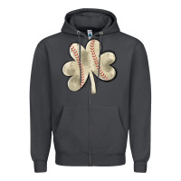 Smoke baseball distressed shamrock Zipper Hoodie - MaliasSmallBusiness
