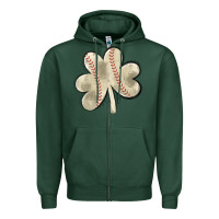 Sports Green baseball distressed shamrock Zipper Hoodie - MaliasSmallBusiness