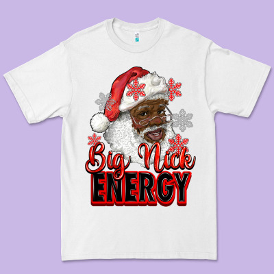 Premium Tee big nick energy afro santa