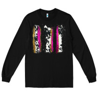 Black cow , yellow and pink glitter brushstrokes Long Sleeve Tee - AdoDesignShop