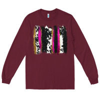 Burgundy cow , yellow and pink glitter brushstrokes Long Sleeve Tee - AdoDesignShop