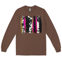 Chestnut cow , yellow and pink glitter brushstrokes Long Sleeve Tee - AdoDesignShop